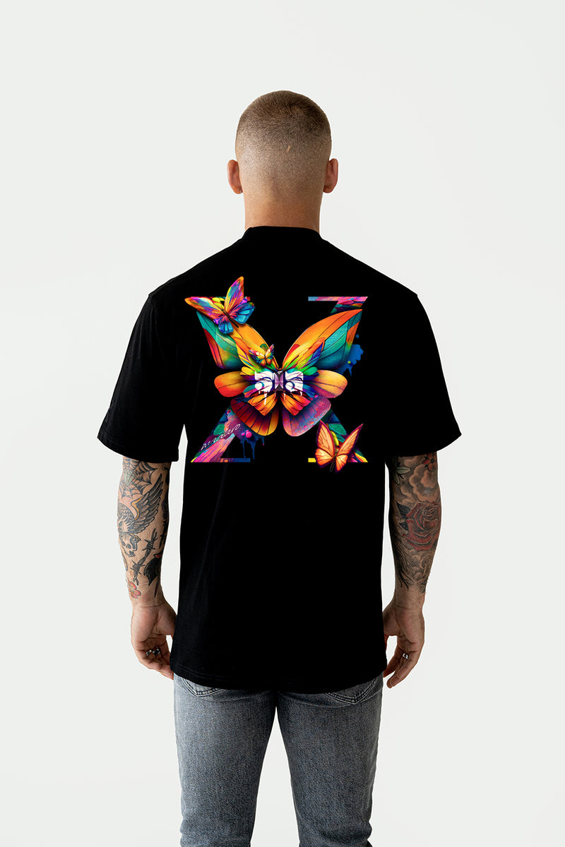 Colorburst Butterflies - Loose fit - Black